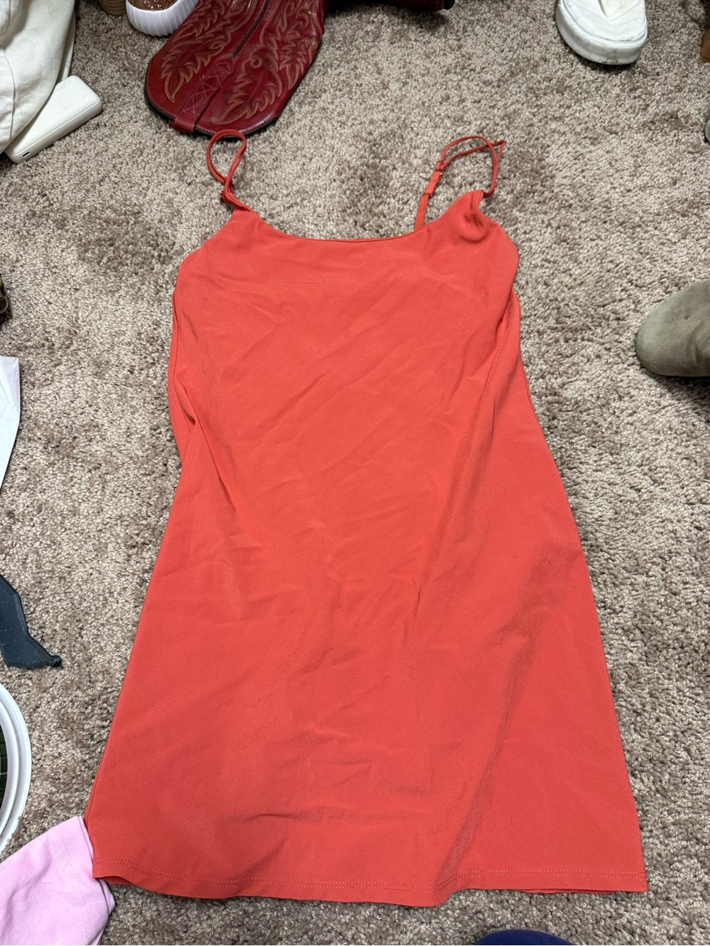 Abercrombie & Fitch Coral-Orange Slip Dress